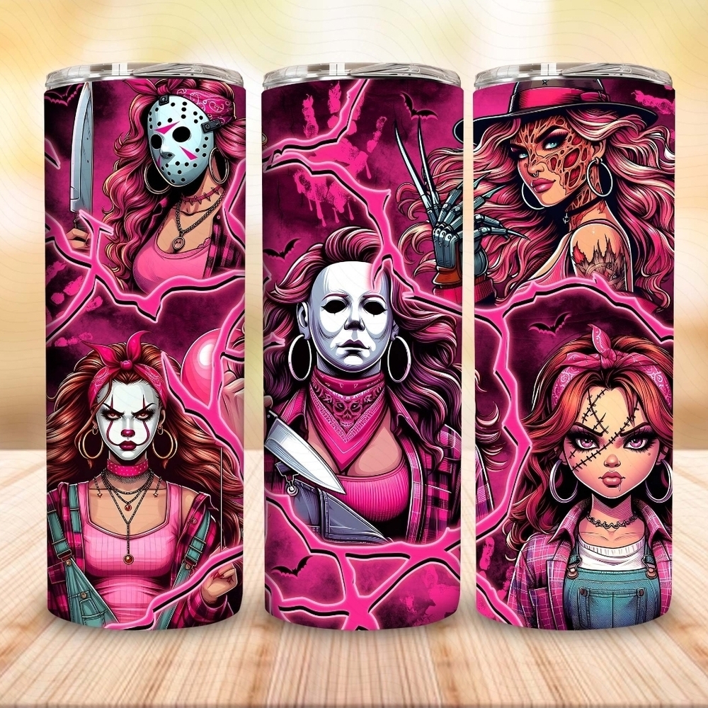 Horror Character Pink Tumbler Set